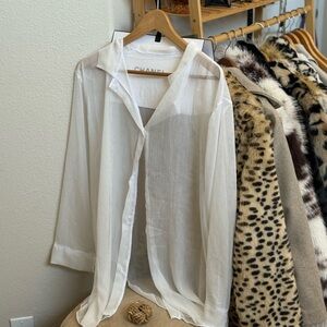 Source Unknown Sheer White Blouse